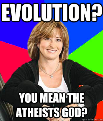 Evolution? You mean the atheists god?  Sheltering Suburban Mom