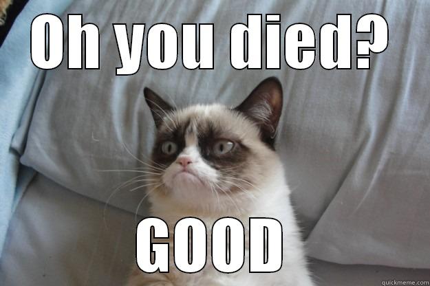 OH YOU DIED? GOOD Grumpy Cat