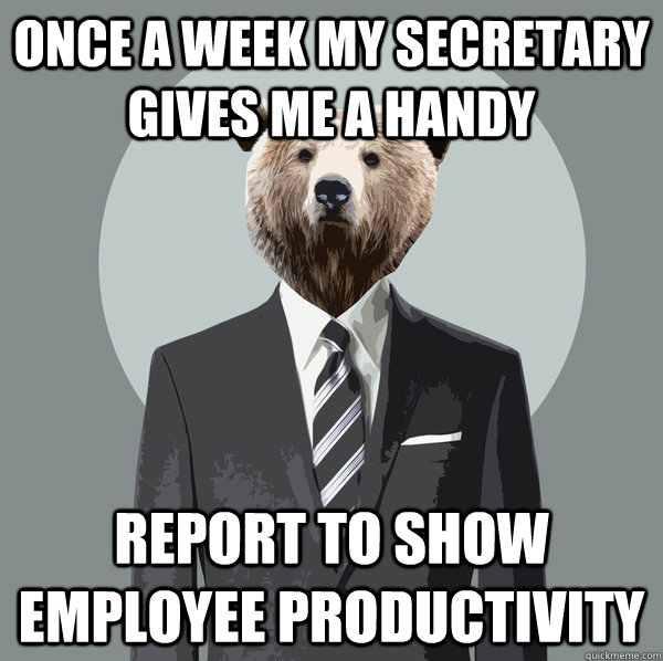 Once a week my secretary gives me a handy report to show employee productivity  