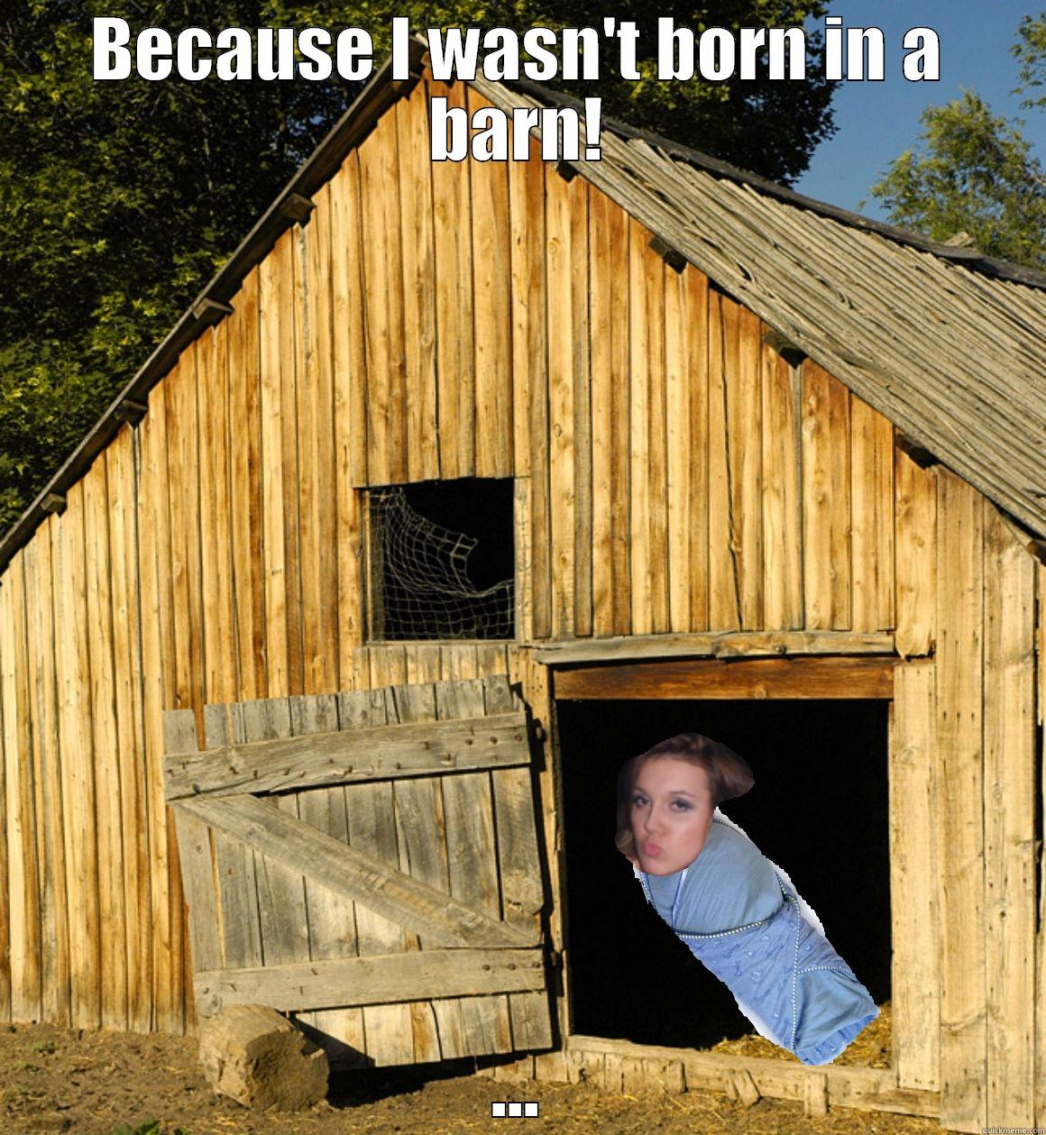 Natasha was born in a barn - BECAUSE I WASN'T BORN IN A BARN! ... Misc