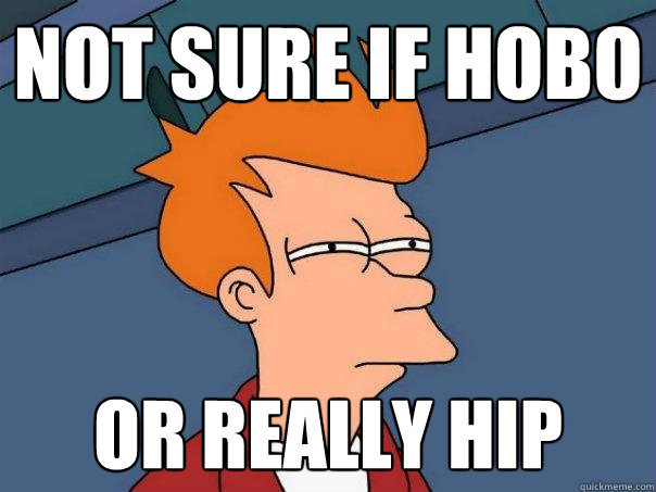 Not sure if hobo or really hip  Futurama Fry