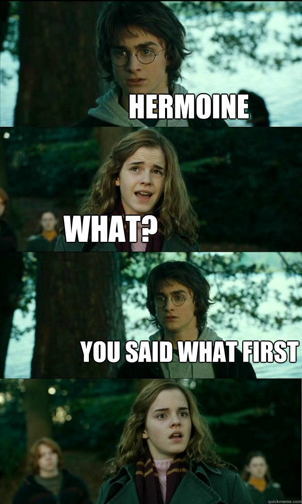 hermoine what? you said what first  Horny Harry