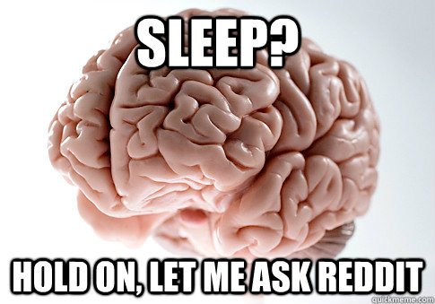 Sleep? Hold on, let me ask reddit  Scumbag Brain