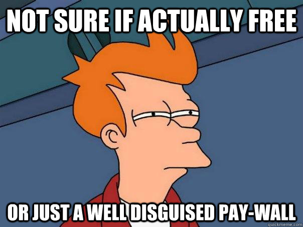 Not sure if actually free Or just a well disguised pay-wall  Futurama Fry