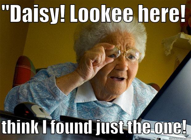 ''DAISY! LOOKEE HERE!   THINK I FOUND JUST THE ONE! Grandma finds the Internet