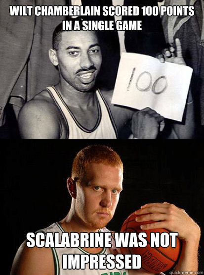 Wilt Chamberlain Scored 100 points in a single game Scalabrine was not impressed - Wilt Chamberlain Scored 100 points in a single game Scalabrine was not impressed  Misc