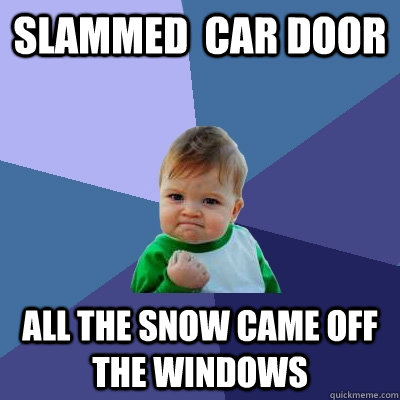 Slammed  Car Door All the snow came off the windows  Success Kid