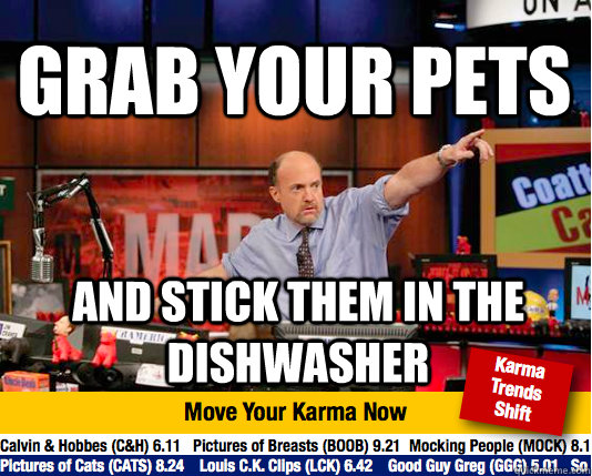 Grab your pets and stick them in the Dishwasher  Mad Karma with Jim Cramer