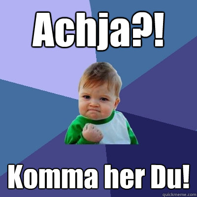 Achja?! Komma her Du!  Success Kid