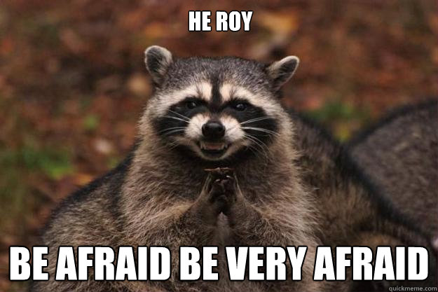 he roy be afraid be very afraid - he roy be afraid be very afraid  Evil Plotting Raccoon