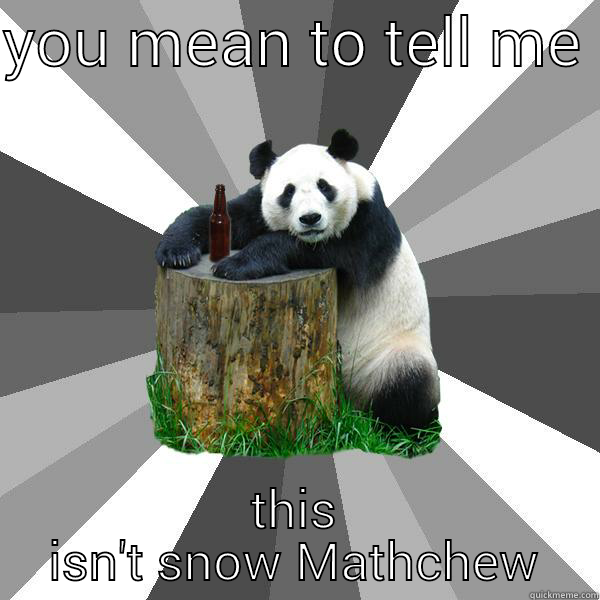 YOU MEAN TO TELL ME  THIS ISN'T SNOW MATHCHEW Pickup-Line Panda