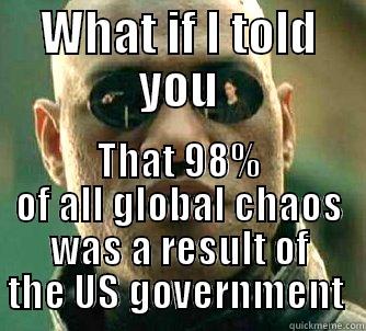 The real US - WHAT IF I TOLD YOU THAT 98% OF ALL GLOBAL CHAOS WAS A RESULT OF THE US GOVERNMENT  Matrix Morpheus