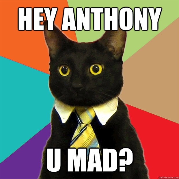 Hey Anthony U Mad?  Business Cat