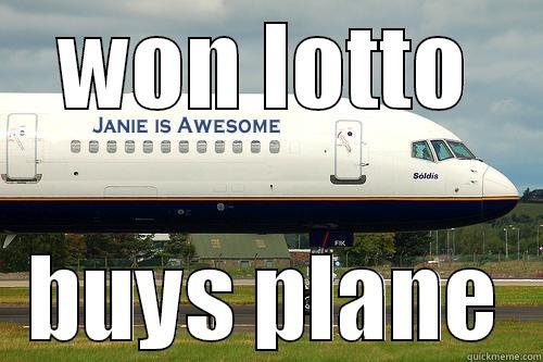 WON LOTTO BUYS PLANE Misc