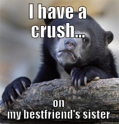 well, that's one way to ruin your friendship - I HAVE A CRUSH... ON MY BESTFRIEND'S SISTER Confession Bear