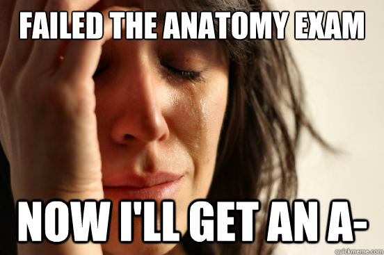 FAiled the anatomy exam Now I'll get an a- - FAiled the anatomy exam Now I'll get an a-  First World Problems