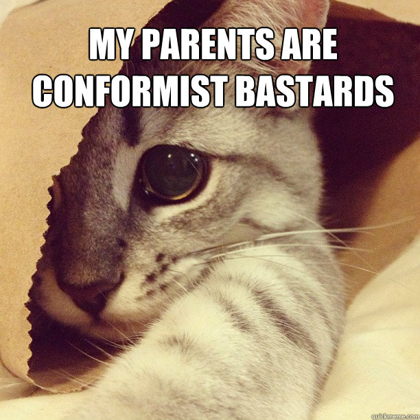 My parents are conformist bastards  Emo Cat