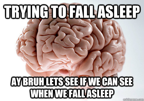 trying to fall asleep ay bruh lets see if we can see when we fall asleep  Scumbag Brain