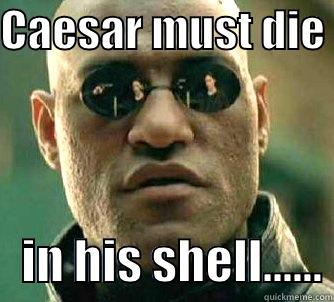 CAESAR MUST DIE     IN HIS SHELL...... Matrix Morpheus