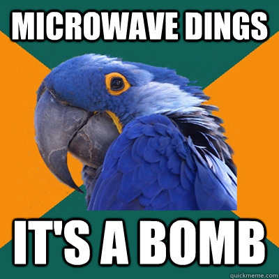 Microwave dings It's a bomb - Microwave dings It's a bomb  Paranoid Parrot