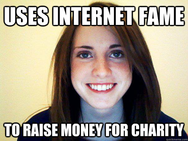 uses internet fame to raise money for charity  Good Girl Laina