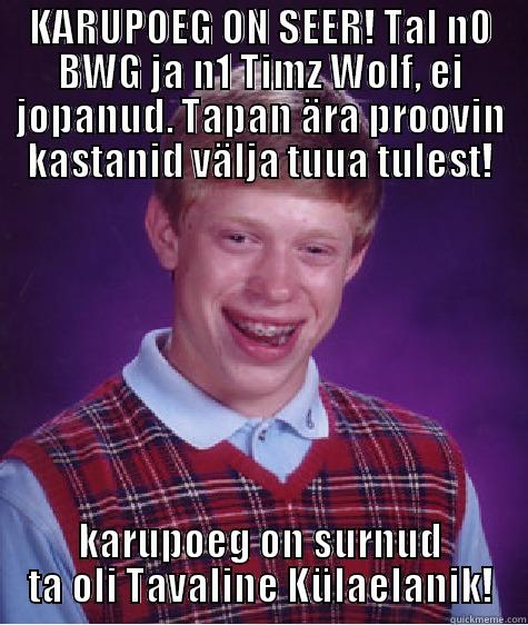 KARUPOEG ON SEER! TAL N0 BWG JA N1 TIMZ WOLF, EI JOPANUD. TAPAN ÄRA PROOVIN KASTANID VÄLJA TUUA TULEST! KARUPOEG ON SURNUD TA OLI TAVALINE KÜLAELANIK! Bad Luck Brian