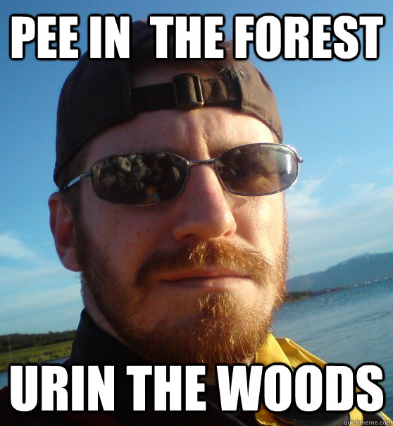 Pee in  the forest Urin the woods  