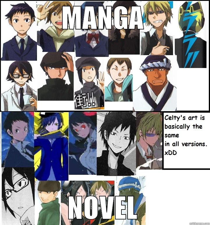 DRRR novel VS MANGA - MANGA NOVEL Misc