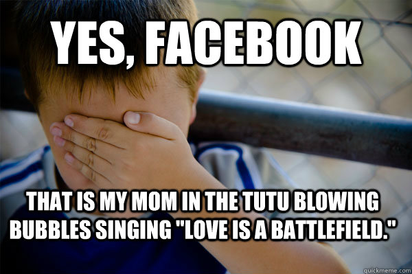 yes, facebook that is my mom in the tutu blowing bubbles singing 