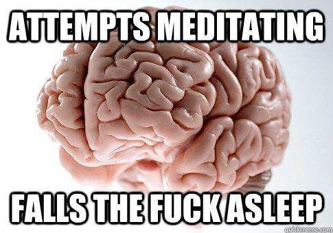 attempts meditating falls the fuck asleep  Scumbag Brain