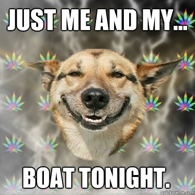 Just me and my... boat tonight.  Stoner Dog