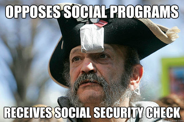 Opposes social programs receives social security check  Tea Party Ted