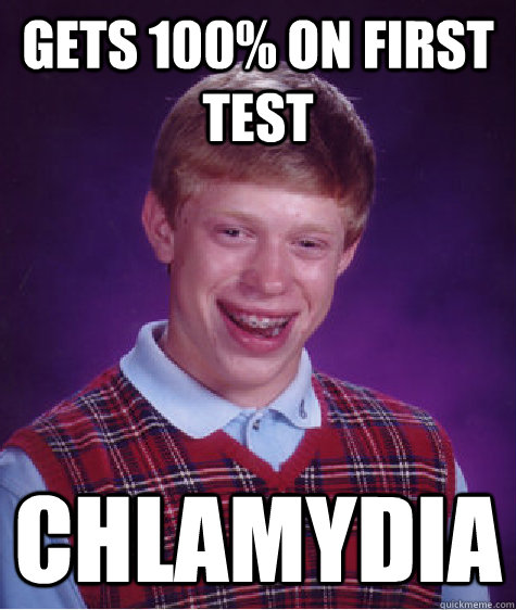 Gets 100% on first test chlamydia  Bad Luck Brian