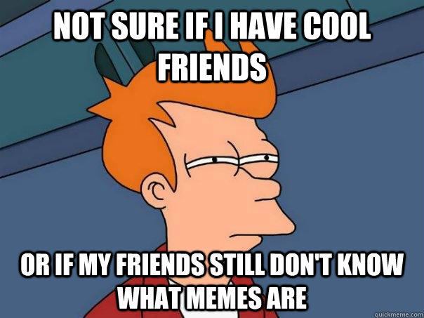 Not sure if I have cool friends or if my friends still don't know what memes are  Futurama Fry