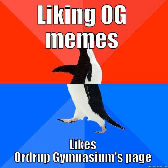 LIKING OG MEMES LIKES ORDRUP GYMNASIUM'S PAGE Socially Awesome Awkward Penguin