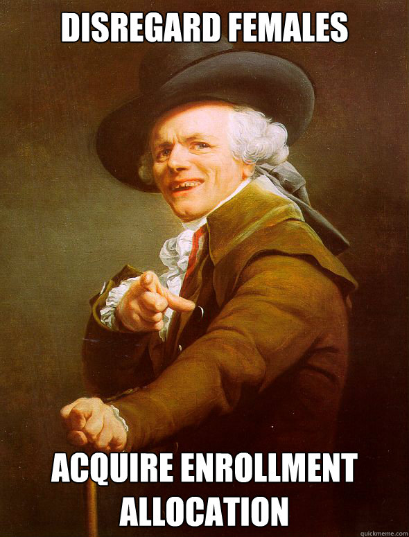 Disregard Females Acquire Enrollment allocation - Disregard Females Acquire Enrollment allocation  Joseph Ducreux