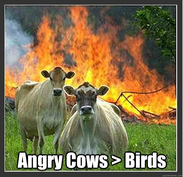  Angry Cows > Birds   Evil cows