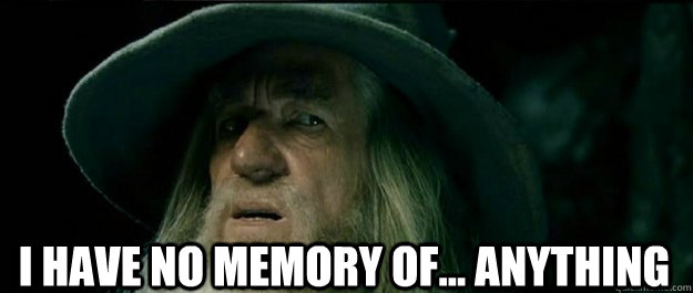  i have no memory of... anything  Gandalf