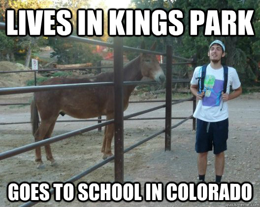 lives in kings park goes to school in colorado  