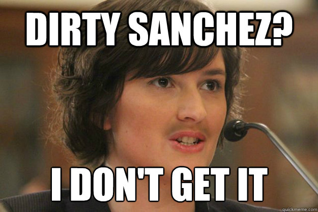 Dirty Sanchez? I don't get it
   Slut Sandra Fluke