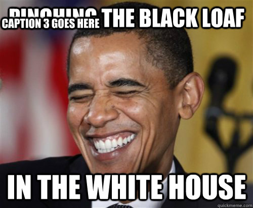 Pinching the Black Loaf in the white house Caption 3 goes here  Scumbag Obama