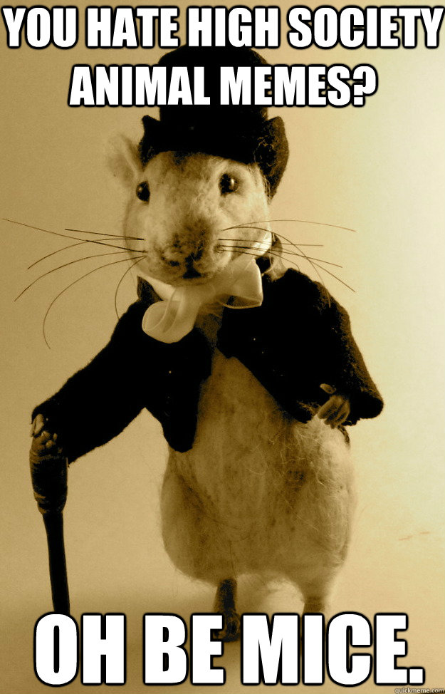 you hate high society animal memes? oh be mice.  