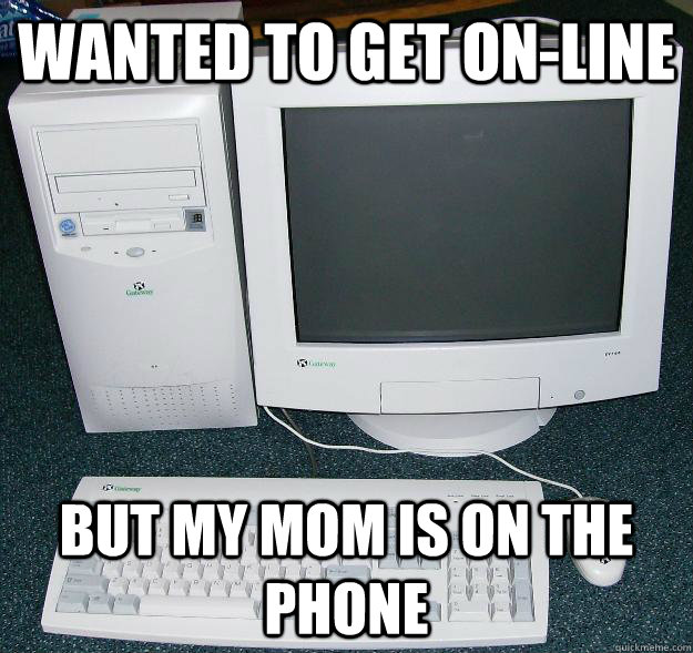 wanted to get on-line but my mom is on the phone  First Gaming Computer