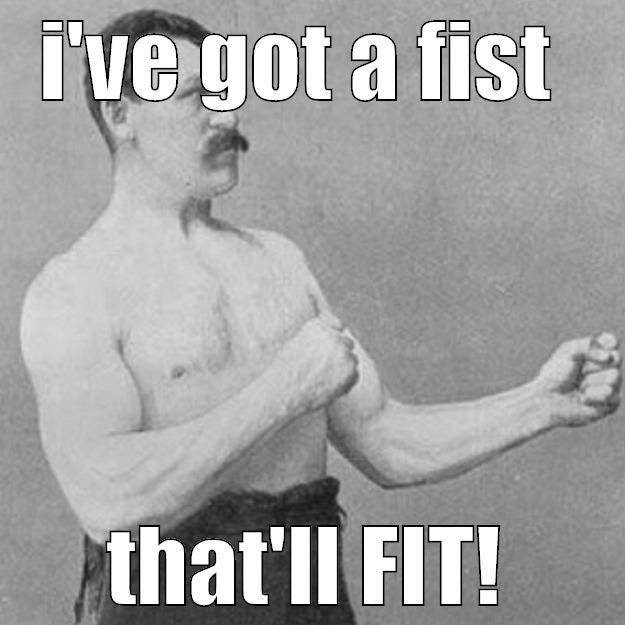 I'VE GOT A FIST  THAT'LL FIT! overly manly man