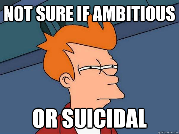 Not sure if ambitious Or suicidal  Futurama Fry