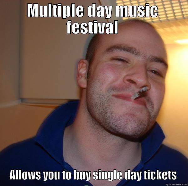 Music Festivals - MULTIPLE DAY MUSIC FESTIVAL ALLOWS YOU TO BUY SINGLE DAY TICKETS Good Guy Greg 