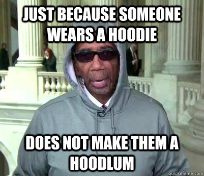 Just because someone wears a hoodie does not make them a hoodlum - Just because someone wears a hoodie does not make them a hoodlum  Bobby Rush