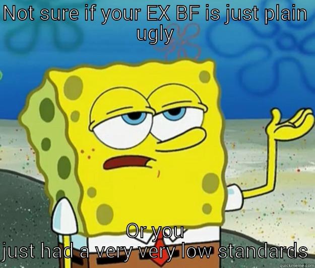 Ugly Ex BF - NOT SURE IF YOUR EX BF IS JUST PLAIN UGLY OR YOU JUST HAD A VERY VERY LOW STANDARDS Tough Spongebob