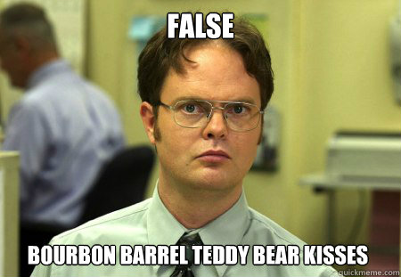 False Bourbon Barrel Teddy Bear Kisses  Dwight