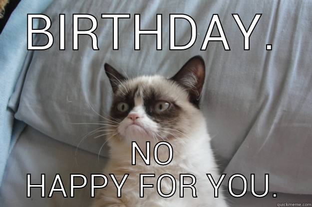 BIRTHDAY. NO HAPPY FOR YOU. Grumpy Cat